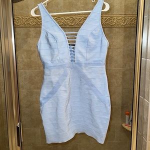 Superdown Bodycon Bandage Cocktail Dress in icy blue